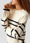 Vero Moda Saba Stripe Print Sweater, Birch & Black