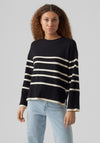 Vero Moda Saba Stripe Print Sweater, Black
