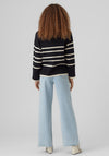 Vero Moda Saba Stripe Print Sweater, Black