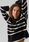 Vero Moda Saba Stripe Print Sweater, Black
