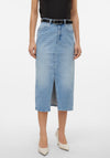 Vero Moda Veri Denim Pencil Knee Length Skirt, Light Blue