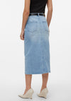 Vero Moda Veri Denim Pencil Knee Length Skirt, Light Blue