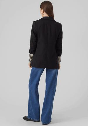 Vero Moda Frida Woven Ruched Sleeve Blazer, Black