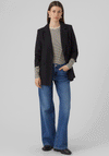 Vero Moda Frida Woven Ruched Sleeve Blazer, Black