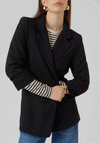 Vero Moda Frida Woven Ruched Sleeve Blazer, Black
