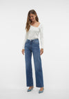 Vero Moda Tessa High Rise Wide Leg Jeans, Medium Blue Denim