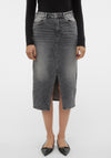 Vero Moda Veri Denim Pencil Knee Length Skirt, Grey