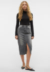 Vero Moda Veri Denim Pencil Knee Length Skirt, Grey