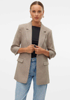 Vero Moda Frida Woven Ruched Sleeve Blazer, Mink Beige