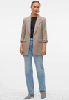 Vero Moda Frida Woven Ruched Sleeve Blazer, Mink Beige