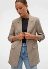 Vero Moda Frida Woven Ruched Sleeve Blazer, Mink Beige