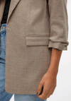 Vero Moda Frida Woven Ruched Sleeve Blazer, Mink Beige