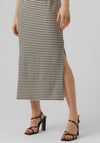Vero Moda Fiona Strip Print Maxi Dress, Ibiza Black & Birch