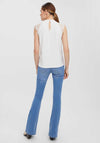 Vero Moda Milla High Neck Lace Sleeve Top, White