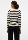 Vero Moda Doffy Striped Knit Jumper, Beige and Black