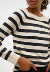 Vero Moda Doffy Striped Knit Jumper, Beige and Black
