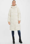 Vero Moda Erica Holly Long Puffer Coat, Cream
