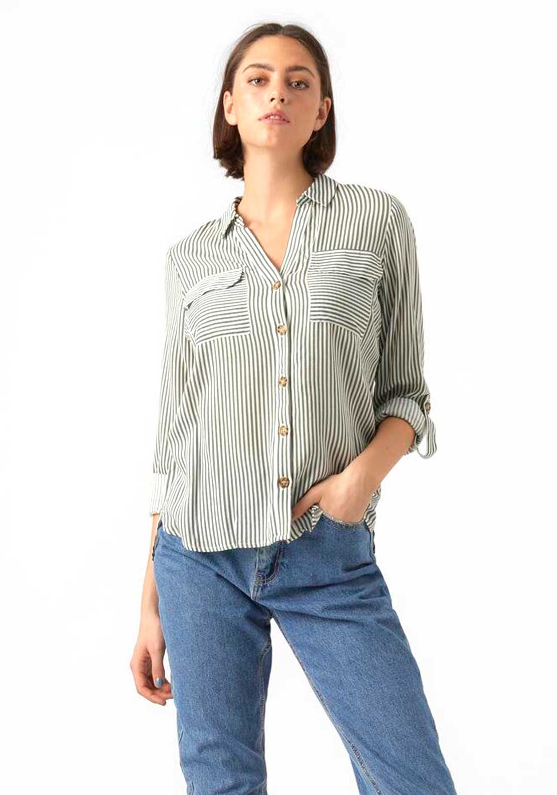 Vero Moda Bumpy Striped Shirt, Laurel Wreath & Snow White