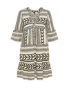 Vero Moda Aztec Print Tunic Smock Mini Dress, Ibiza Black & Birch