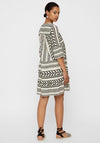 Vero Moda Aztec Print Tunic Smock Mini Dress, Ibiza Black & Birch