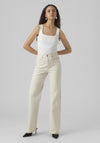 Vero Moda Tessa High Waist Wide Leg Jeans, Ecru