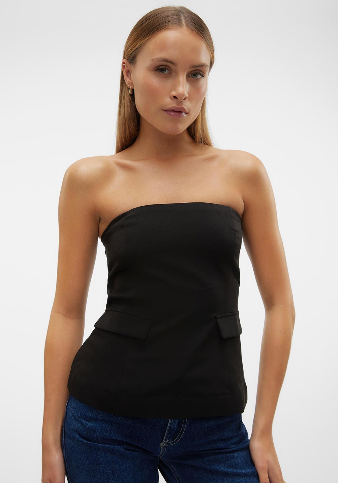 Vero Moda Alora Tailored Bandeau Top, Black
