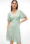 Vero Moda Alba Floral Print Shirt Dress, Silt green
