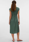 Vero Moda Mymilo Linen Blend Shirt Midi Dress, Green