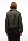 Vero Moda Ivy Shorted Coated Faux Leather Jacket, Capers