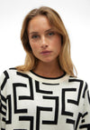 Vero Moda Saba Geo Art Knit Jumper, Birch & Black