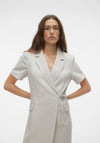 Vero Moda Chandy Fitted Short Wrap Dress, Silving Lining