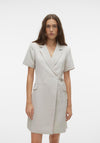 Vero Moda Chandy Fitted Short Wrap Dress, Silving Lining