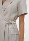 Vero Moda Chandy Fitted Short Wrap Dress, Silving Lining