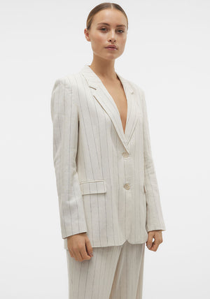 Vero Moda Mindy Pinstripe Blazer, Beige