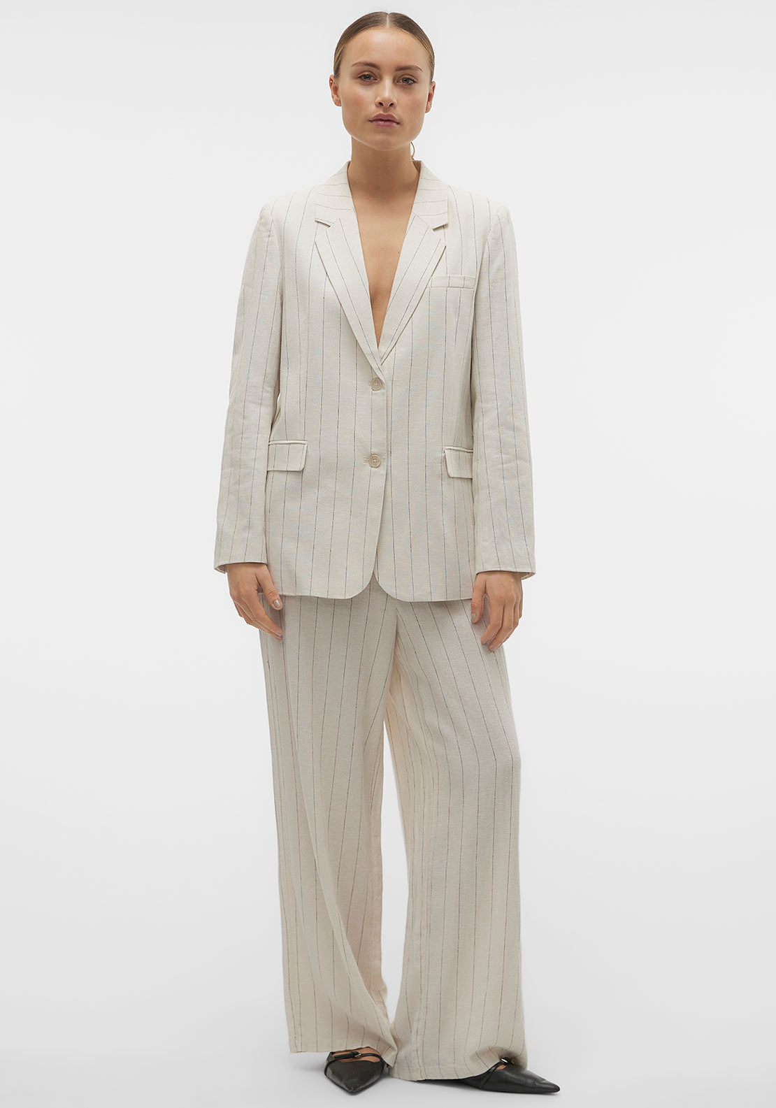 Vero Moda Mindy Pinstripe Blazer, Beige