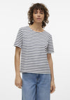 Vero Moda Abby Stripe Zip Top, Snow White & Navy Blazer