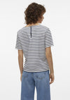 Vero Moda Abby Stripe Zip Top, Snow White & Navy Blazer