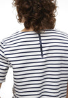 Vero Moda Abby Stripe Zip Top, Snow White & Navy Blazer