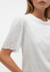 Vero Moda Emily Broderie Sleeve Top, Snow White