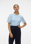 Vero Moda Emily Broderie Sleeve Top, Dutch Canal