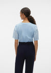 Vero Moda Emily Broderie Sleeve Top, Dutch Canal