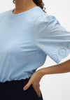 Vero Moda Emily Broderie Sleeve Top, Dutch Canal