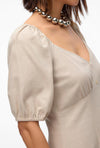 Vero Moda Mymilo Linen Blend Button Mini Dress, Silver Lining