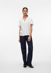 Vero Moda Mymilo V Neck Linen Top, Snow White