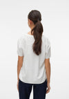 Vero Moda Mymilo V Neck Linen Top, Snow White
