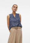 Vero Moda Naja Polka Dot Top, Navy