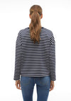 Vero Moda Abby Round Neck Stripe Sweatshirt, Navy Blazer