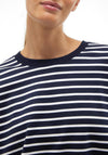 Vero Moda Abby Round Neck Stripe Sweatshirt, Navy Blazer