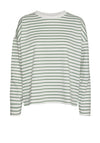 Vero Moda Abby Round Neck Stripe Sweatshirt, Hedge Green
