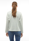Vero Moda Abby Round Neck Stripe Sweatshirt, Hedge Green